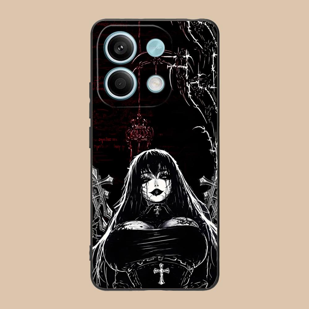 Terror Gothic Art Mobile Phone Case for POCO M7 M6 M5 M4 M3 X7 X6 X5 X4 X3 Pro GT 5G Colorful Printing Cover Cover Luxury Pretty