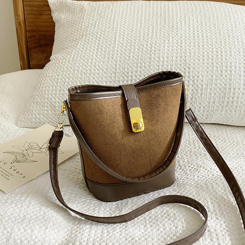 Trendy Street Style Pu Bucket Bag For Women 2023 Winter New Fashion Handbag