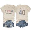 Sommer O-Ausschnitt T-Shirt 1984 Vintage Kapitel 40 Print lockeres Trend-Kurzarm-Oberteil