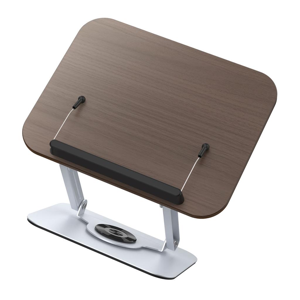 Book Stand Foldable   Book Holder with 360 Degrees  Rotating Base Elastic Clips for Recipe Tablet Laptop