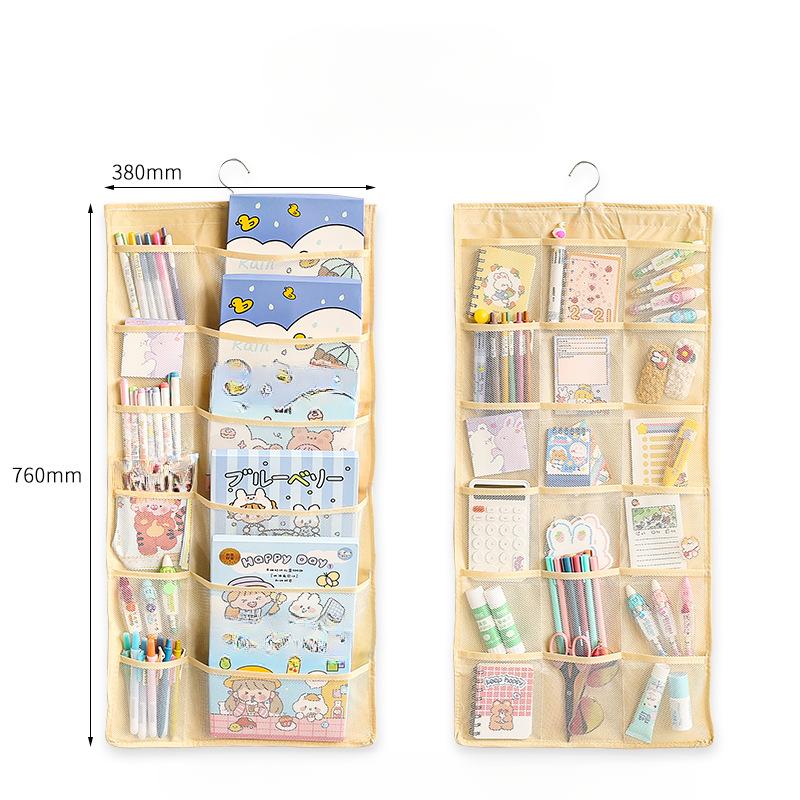 

Настенная сумка для хранения из ткани, большая вместимость, карман для хранения настенной сумки за дверью студенческого общежития 76*38cm бежевый