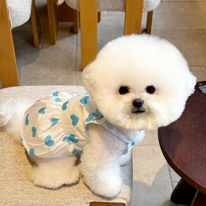 Pet dog clothes summer thin Teddy Bichon Pomeranian Yorkshire terrier small dog traction cat princess dress