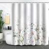 Green Plant Waterproof and Mildew-proof Polyester Bathroom Shower Curtain Shower Curtain Partition Curtain Free of Punching