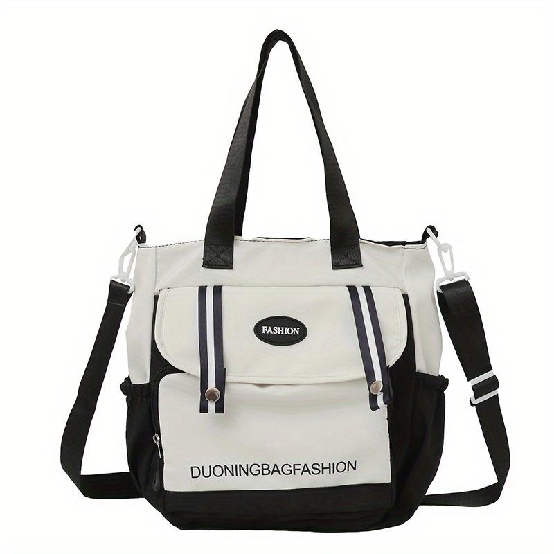 

Вместительная холщовая сумка через плечо в стиле Харадзюку для колледжа - Стильная женская сумка в японском стиле для переноски книг