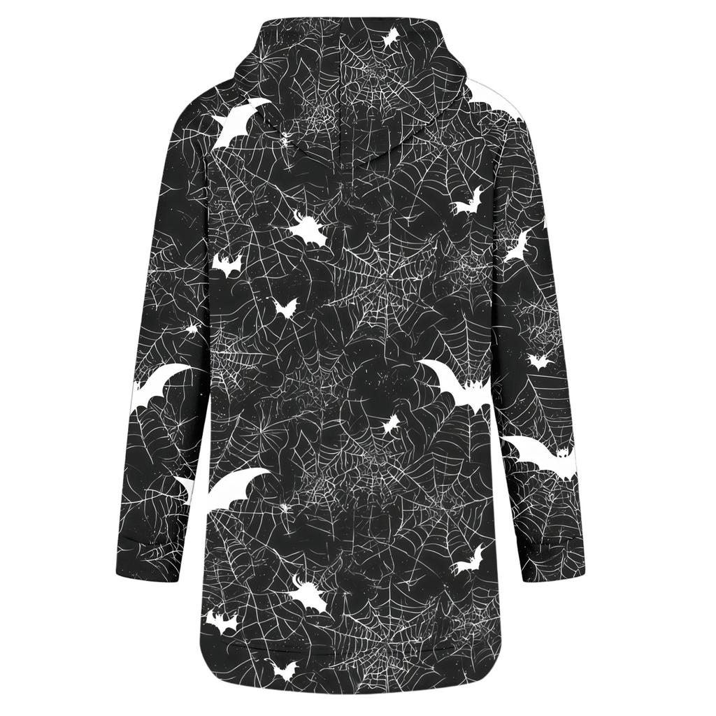Women's Casual Long Sleeve Halloween Print Hoodie Pullover Top for Fall Festive Wear