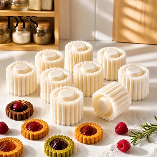 Pressa per Impasto Facile da Pulire 9 Pezzi Stampo Rotondo a Doppia Estremità per Pasticceria, Pressa a Mano per Torta Lunare a Spirale e Accessori per la Cottura per Biscotti Design a Petalo, Smontabile
