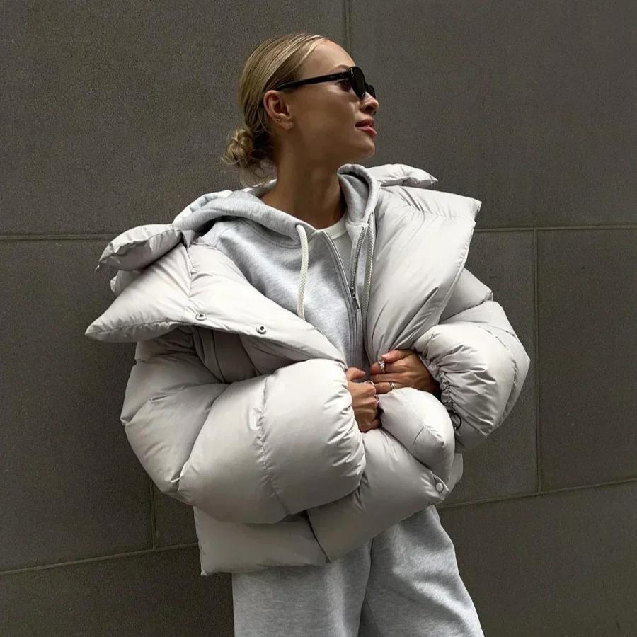 Winter Warm Cotton Puffer Jackets Women's Loose Parkas Coat Vintage Bread Jacket Outwear Office Ladies Quilted Jacket