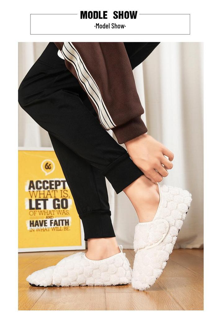 Unisex Velvet-Lined Cotton Shoes & Home Slippers, Sizes 20-47