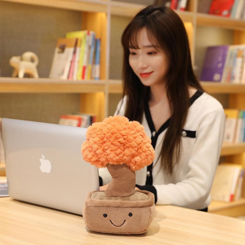 Succulent ornament plush fun simulation tulip potted plant home study living room decoration rag doll female doll