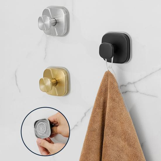 Stainless Steel Suction Cup Hook Heavy Duty Front Door Wreath Hanger No Drill Bathroom Glass Window Mirror Shower Towel Robe Vacuum Hook