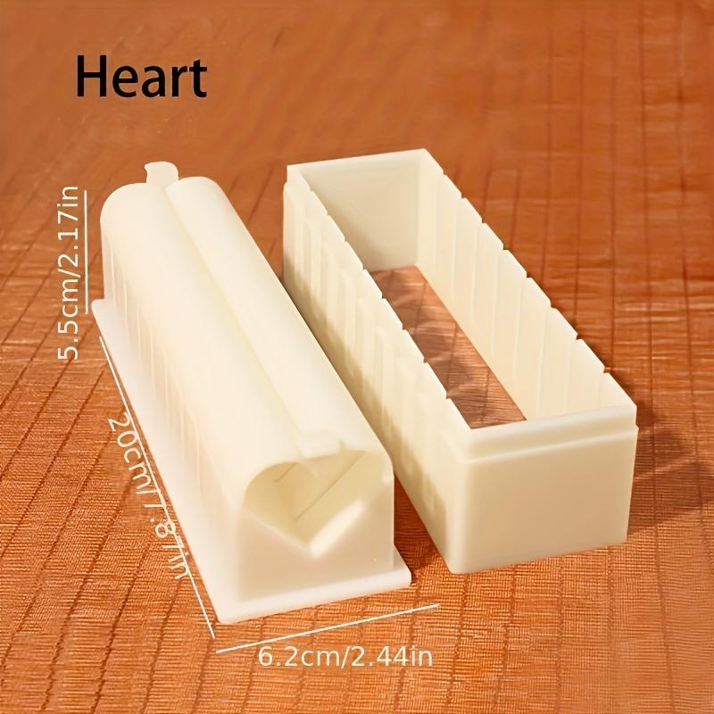 

Heart Shape Sushi Roll Mold - DIY Rice Roll Maker with Built-In Slicer for Homemade Sushi