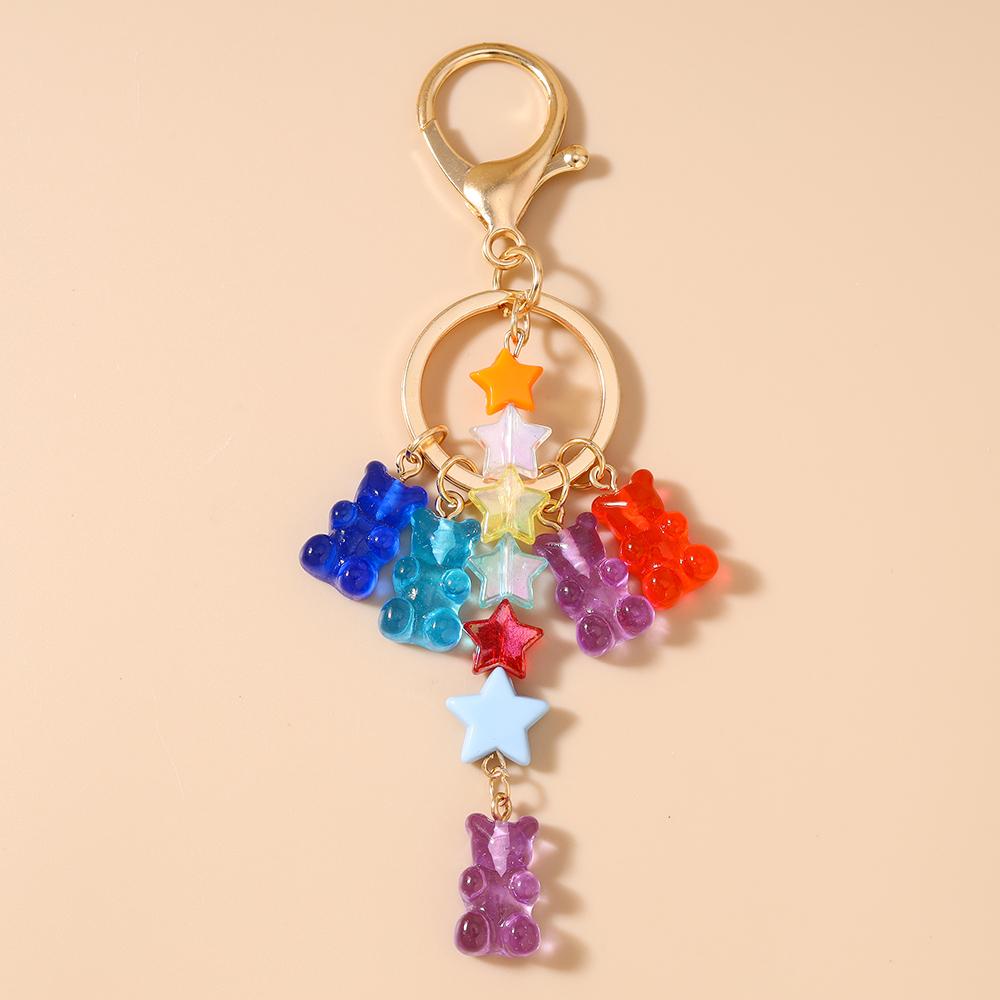 Cute Resin Gummy Bear Key Chain 3D Animal Key Ring Pendants for  Women Girls Handbag DIY Kid's Jewelry Gifts