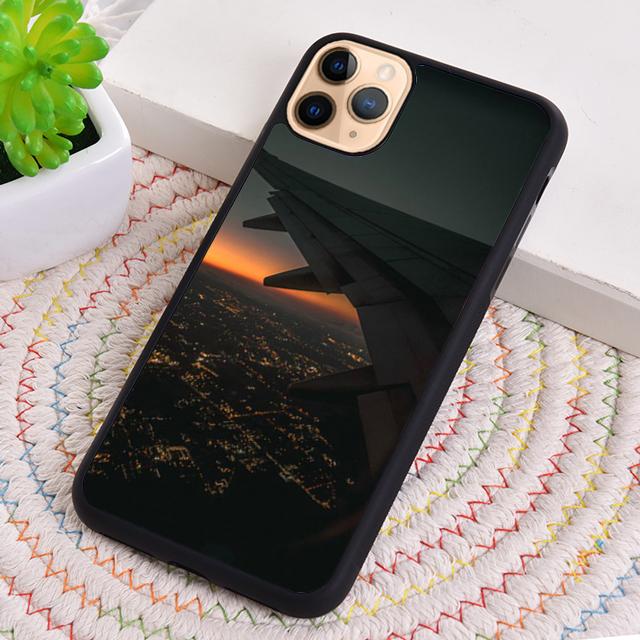 Airplane Night View Plane Phone Case For iPhone 17 Air 16 pro max 15 14 plus 12 13 Shell Cover coque