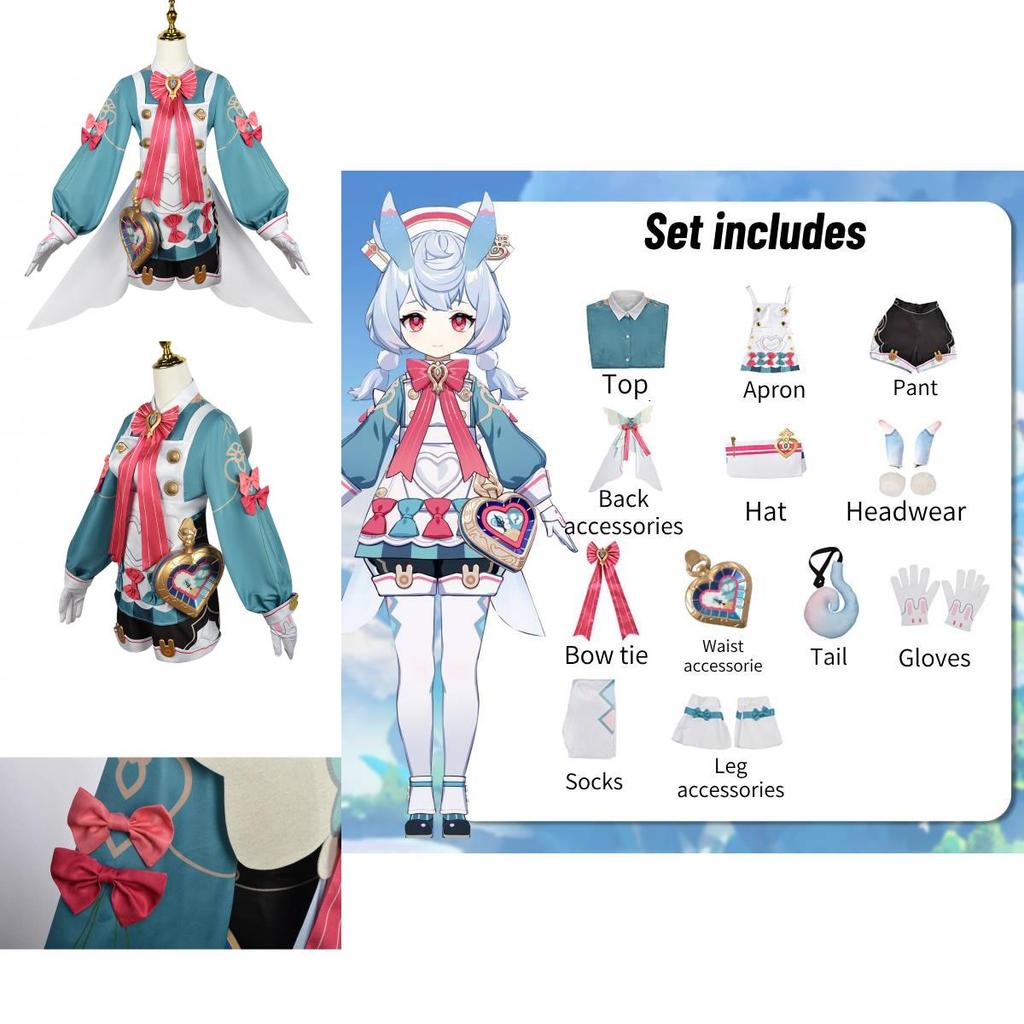Original Sin- Higewen Cosplay Anime Game Costume Set Soft Fabric 2023 Summer Xs-xxxl