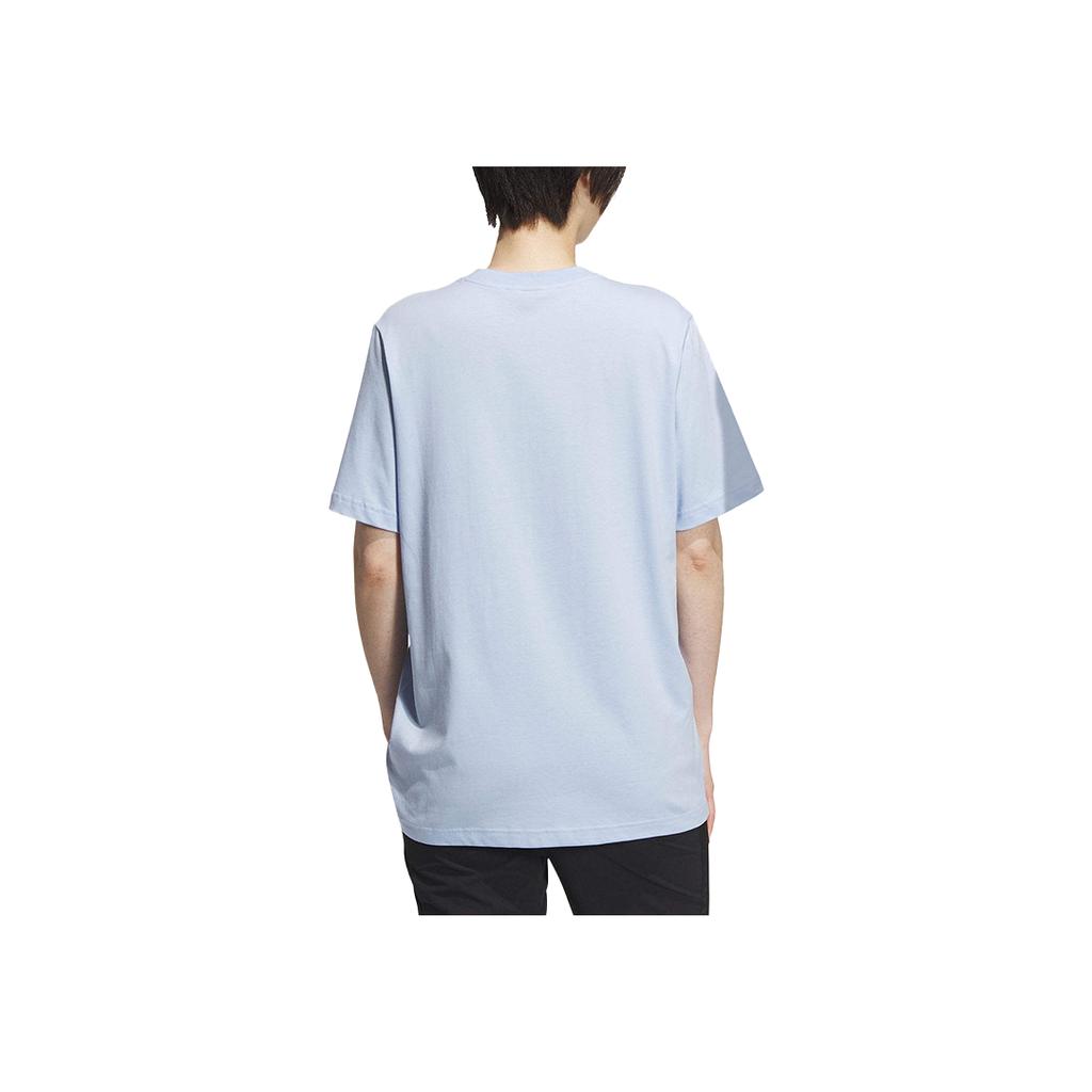 Adidas Solid Color Logo Casual Sports T-Shirt Unisex Tops Blue IT4336