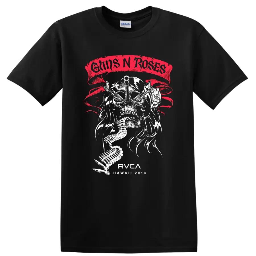 Guns N Roses Skull Skull Art Rock Metal T Shirt W Rose Tee