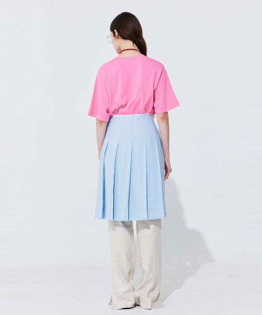 WNDERKAMMER Raw-Cut Pleats Skirt_Light Blue