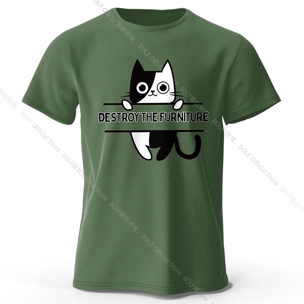 Destroy The Furniture Printed T-Shirt 100% Cotton Oversized Chaotic Graphic Tees for Men Women Summer Tops Anarchy Streetwear