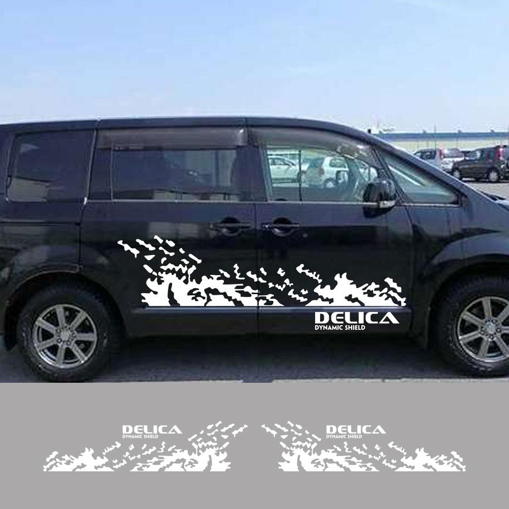 

Car Side Door Stickers For Mitsubishi Delica D5 L400 Tuning Accessories Camper Van Graphics Vinyl Carbon Fiber