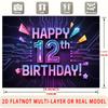 Party Backdrop Birthday 12Th Photo Booth Background Front Door Decor