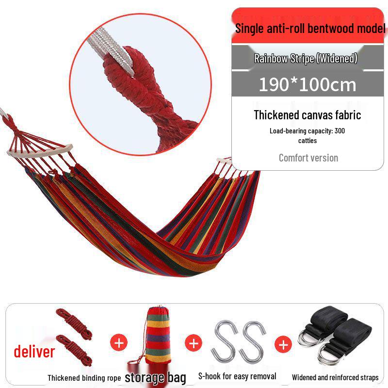 Rainbow Striped Portable Outdoor Hammock Chair for College Students