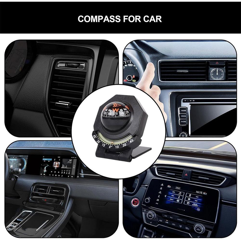 Car Compass Ball Shaped Variable Navigation Dashboard Car Compass Direction Pointing Guide For Outdoor Car Boat Cycling Hiking