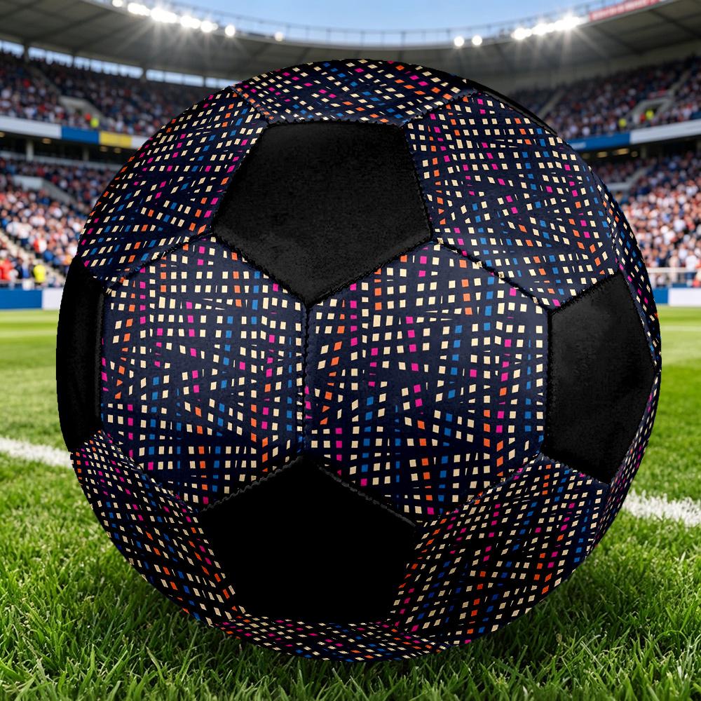 1pc Abstract Colorful Squares Durable Soccer Ball/Football, Size 5, Perfect for Training, Entertainment And Competition,Gift yy26060684