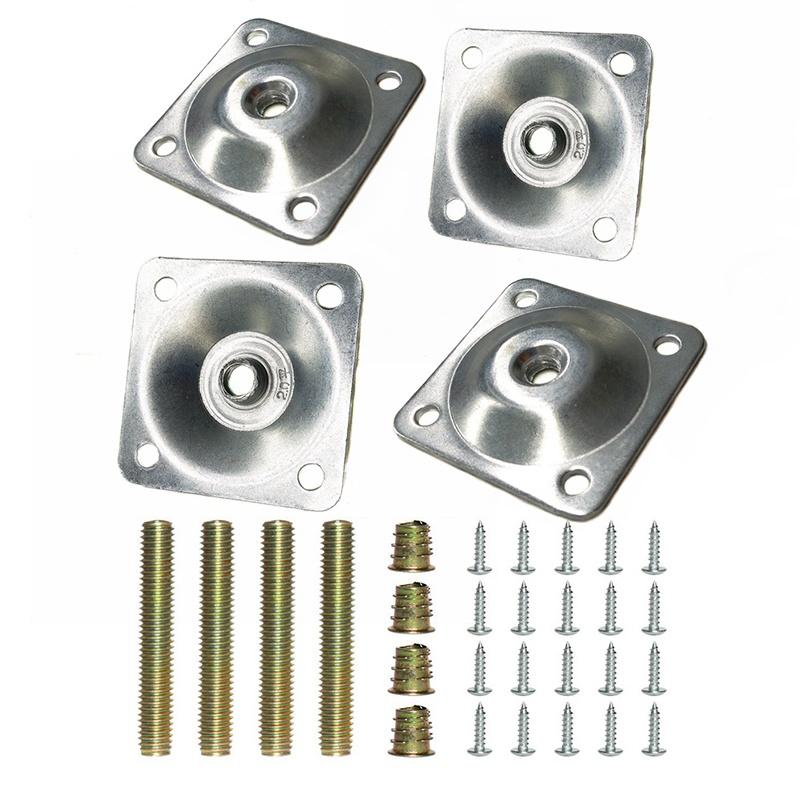 

1 Set Thick Iron Furniture Leg Mounting Plates Table Leg Brackets Connector Sofa Couch Desk Legs Repair Hardware Accessories срібний
