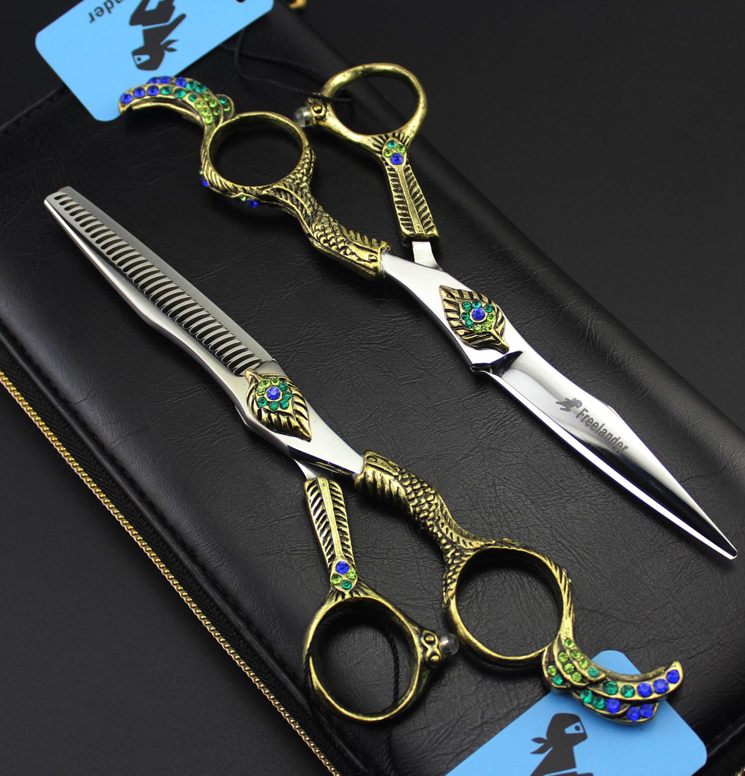 Набор парикмахерских ножниц Freelander 440C Phoenix, 6,0 дюймов, с чехлом 6.0 inch Straight Shear (TB-65)