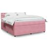 VidaXL Slat Bed Base with Mattress Pink 180x200 Cm Velvet 3287823