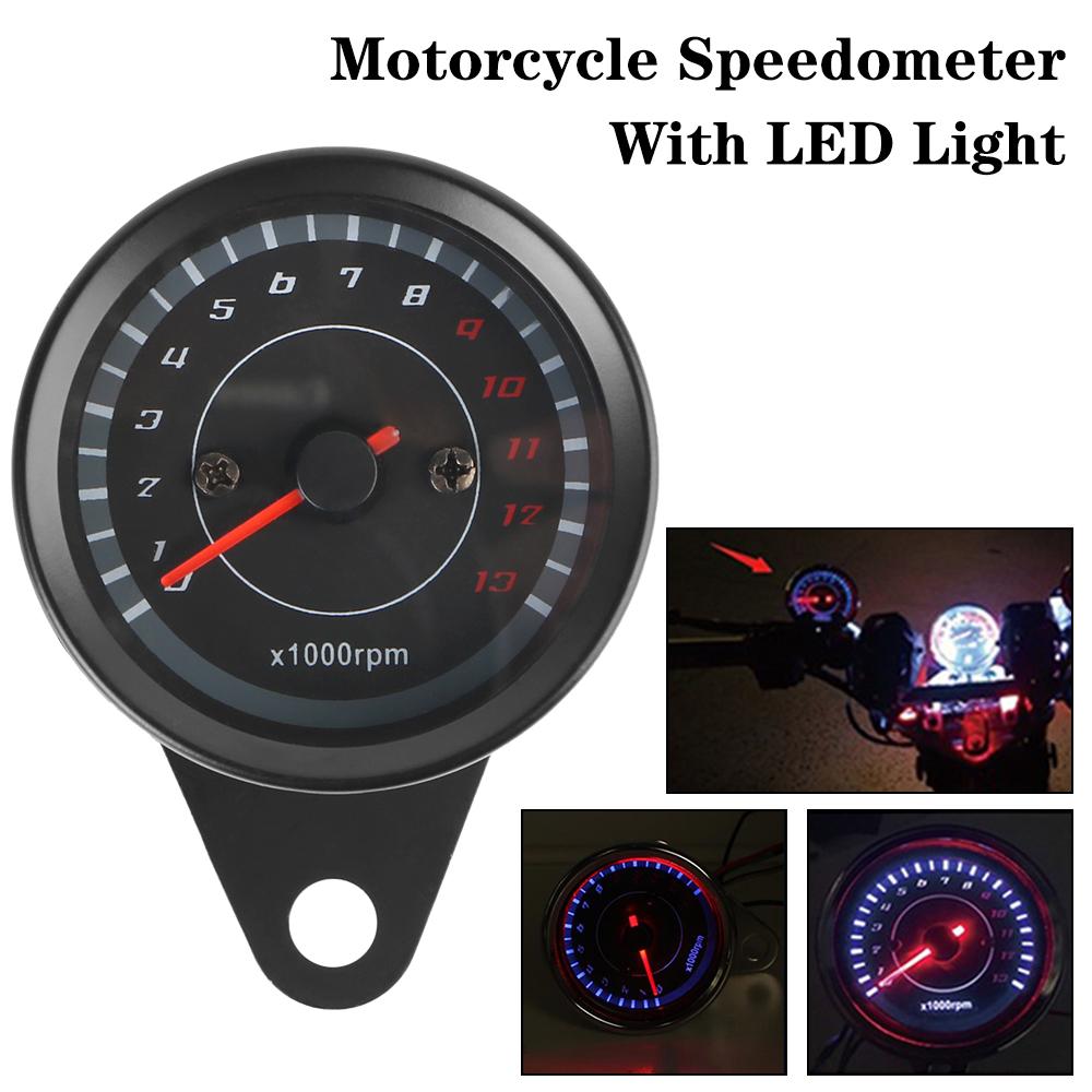 Machinery Modified Odometer Auto Gauge Motobike Accessory Motorcycle Speedometer Tachometer Moto Parts With LED Light Universal