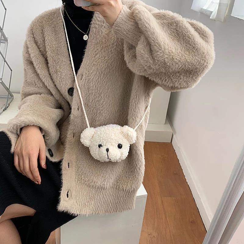 Bear Backpacks Portable Children Travel Shopping Rucksacks Women S Cute Bear Shaped Shoulder Backpack