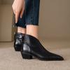 Mote 2024 Nye Høst Dame Støvletter Ekte Skinn Dame Sko Spiss Tå Ankelstøvletter Moderne Dame Sko Chelsea Western Støvletter