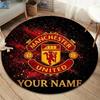 Manchester United F Custom Name Round Area Rug,Carpet Rug for Living Room Bedroom Sofa Playroom Decor,Non-slip Floor Mat