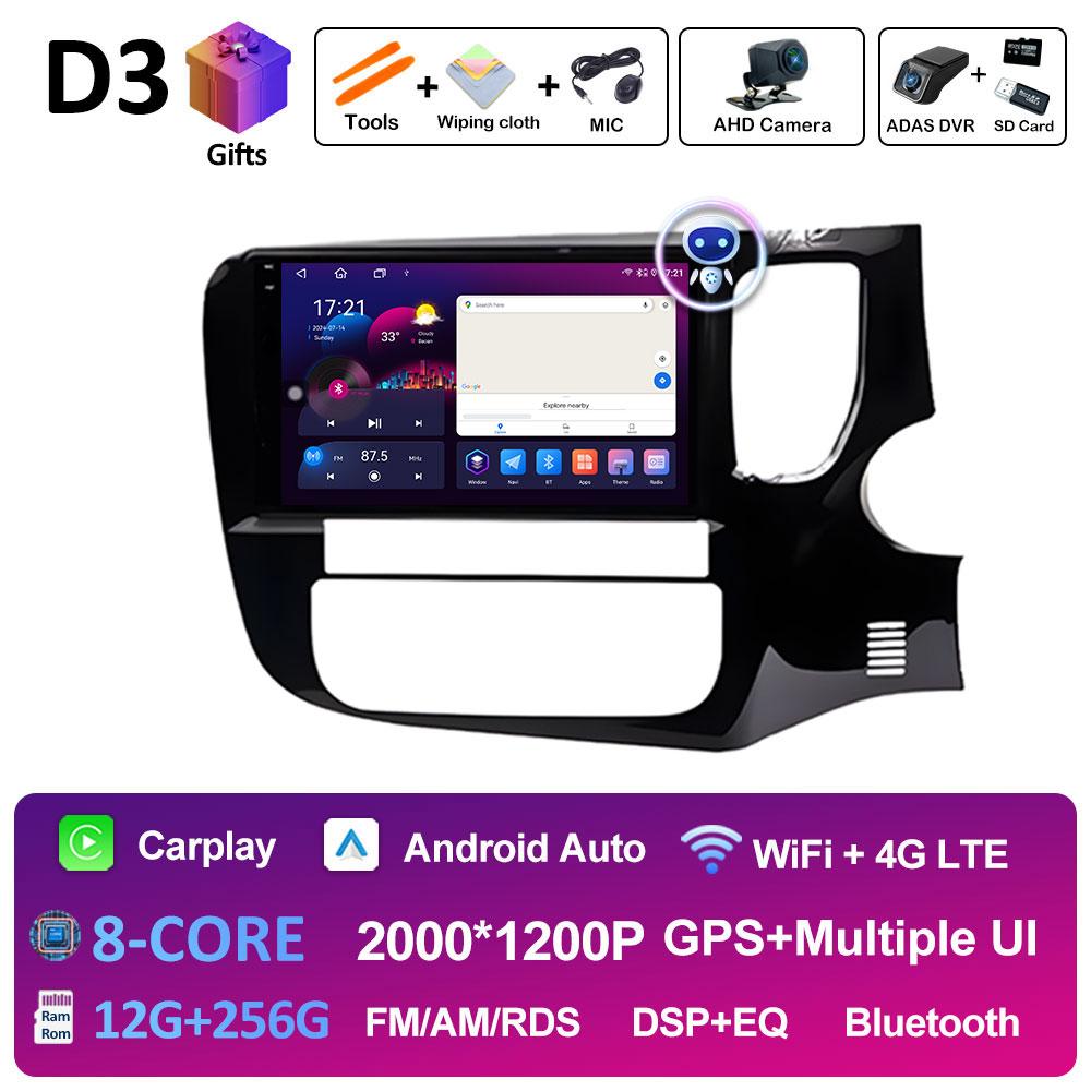 Intelligentes System Kabelloses CarPlay Für Mitsubishi Outlander 3 2012 - 2018 BT 2.5D Touchscreen GPS-Navigation Autoradio Kein 2din