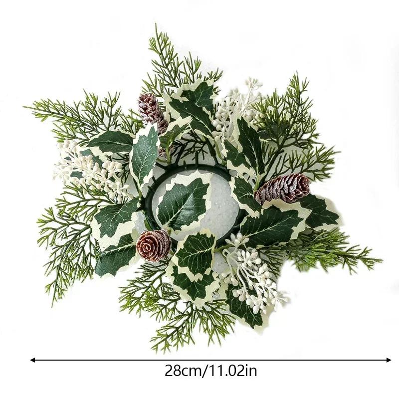 Kranz Kerzenhalter Kerzen Girlande Mittelstück Dekoration, Weihnachts Adventskranz Exquisite Künstliche Kerzenringe Kränze