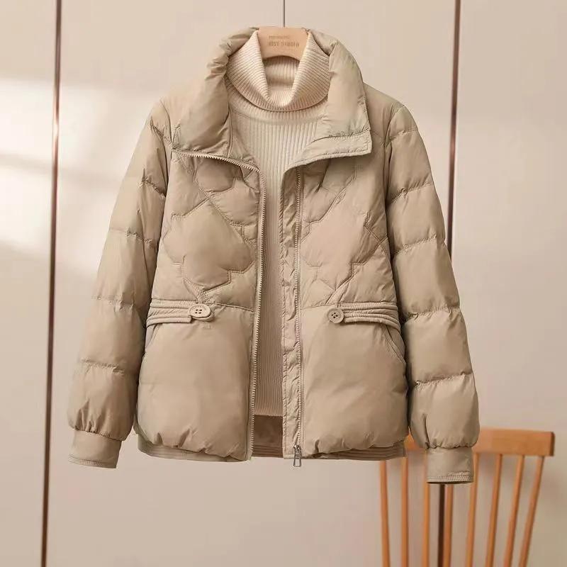 Women Light Down Jacket Casual Autumn Winter Outwear Stand Collar Warm   Down Coat  Fashion