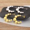 Nidin High Quality Round Beads Copper Charm Drop Earrings For Women Girl Birthday Party Ear Jewelry Accessories Fashionable Gift