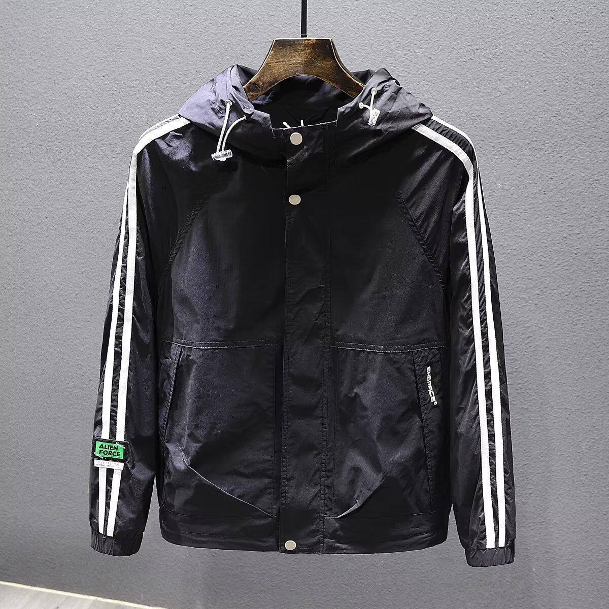 Thin men s and women s spring and summer new loose slim casual and thin hooded jacket tooling hooded jacket M