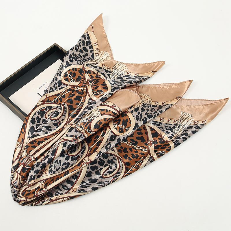 Fashion Silk Square Scarf for Women Hair Band Soft Neckerchief Vintage Hijab Flower Print Headscarf Female Pashmina Bandan