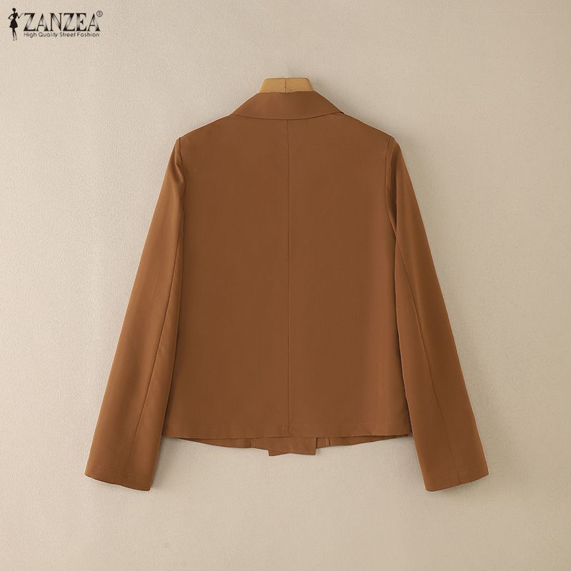 ZANZEA Lässiger Damen-Blazer mit Umlegekragen, langen Ärmeln und dünner Strickjacke