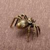 Solid Copper Spider Figurine Miniature Retro Brass Animal Tea Pet Creative Desktop Toy Ornaments Crafts Accessories