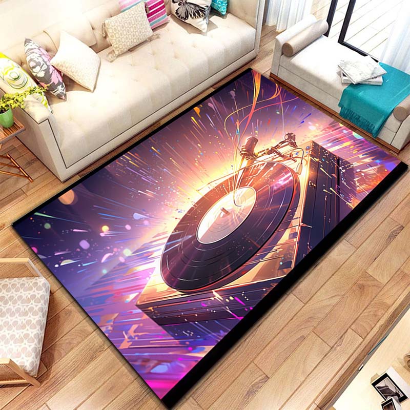 

Music Vinyl Disc Player Pattern Rug Carpet for Bedroom Living Room Kitchen Bathroom Floor Mat Home Decor Non-Slip Floor Pad Rug 40x60cm