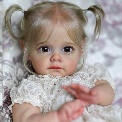 NPK Bambola Bebè 22 pollici Ragazza Vestito Bianco Reborn Principessa Morbida Corpo Intero Vinile Silicone Bambola da Bagno