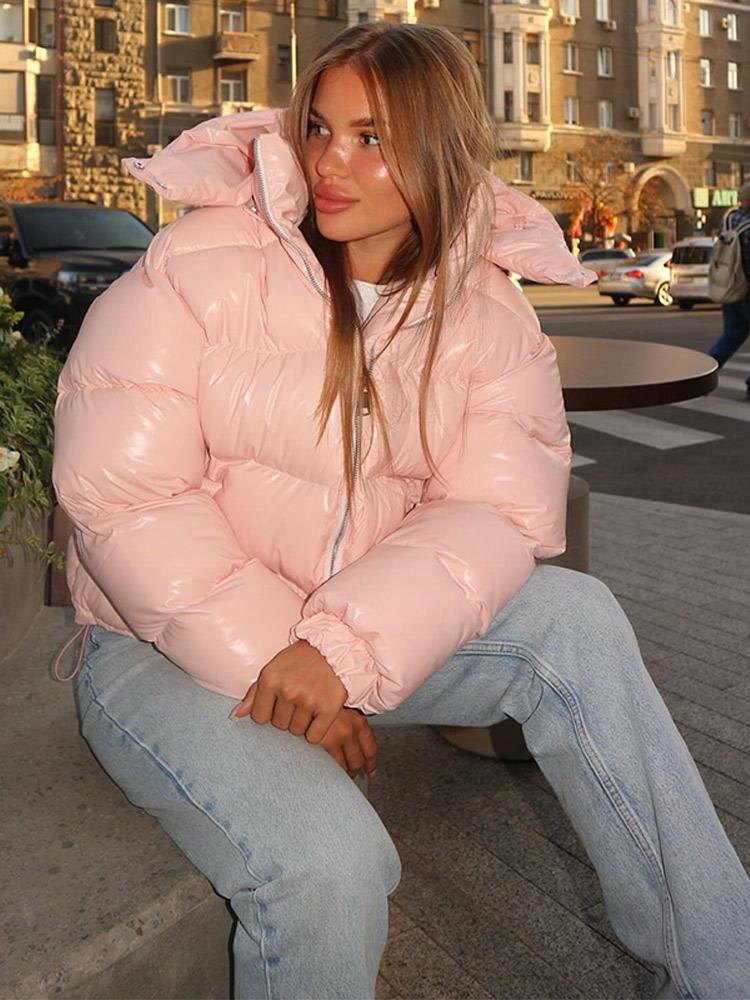 Damen Kurze Helle Gesicht Abnehmbare Mütze Daunenjacke Damen Warme, Schlichte und Modische Winterjacke 2025