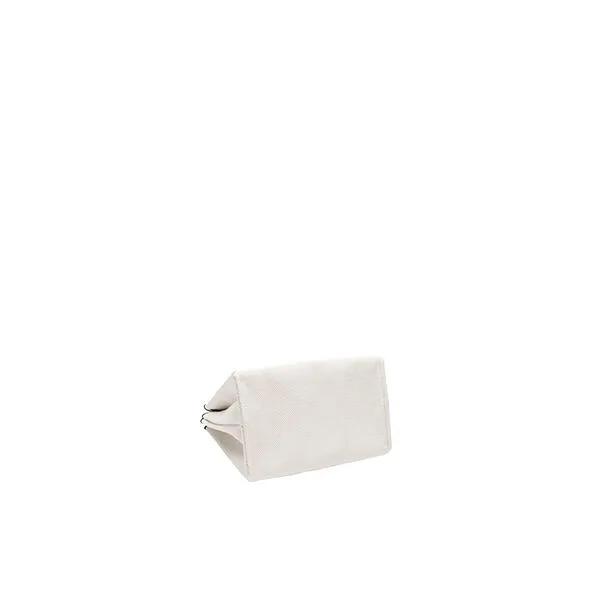 Lucky Pleats Canvas Cross Mini Ivory_Black