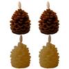 Pack of 2 LED Pine Cone Candle Pinecone Shaped Realistic Wax Candles Flameless Candle for Christmas Holiday Decoration