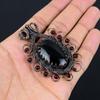Schwarzer Onyx-Edelstein, reiner Kupferdraht, umwickelt, handgefertigter Anhänger-Schmuck