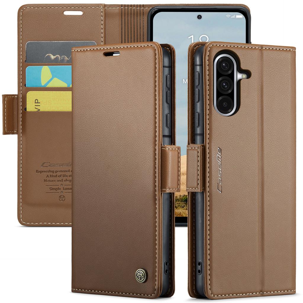 For Samsung Galaxy A36 5G Leather Case CASEME 023 RFID Blocking 3 Card Slot Mobile Cover