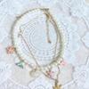 Vintage Vacation Style Starfish Shell Conch Necklace Niche Multi-Layer Stacked Collarbone Chain Spice Girl Neck Chain Accessories
